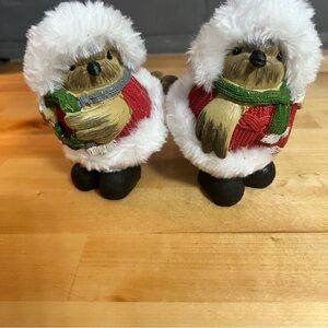 Vintage Christmas Birds Bundle: Resin 4.5”x3” Statue Figurines
